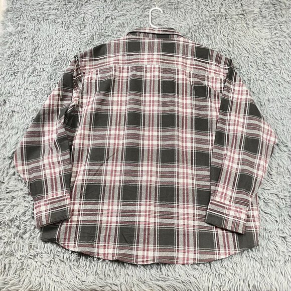 Men’s Extra Heavy Pearl Snap Plaid Flannel Outdoor Shacket Blk Red Gry 2XLT NWT - Picture 2 of 8